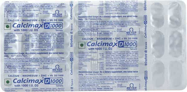 Calcimax D 1000Mg Strip Of 30 Tablets
