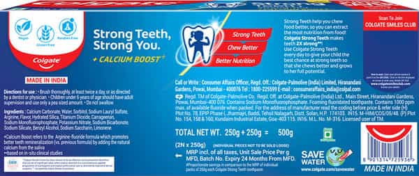 Colgate Strong Teeth Toothpaste Tube Of 500 G Saver Pack