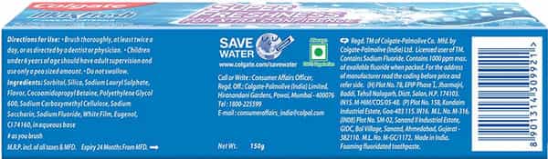 Colgate Toothpaste - Maxfresh Peppermint Ice - 150 G - Blue Gel