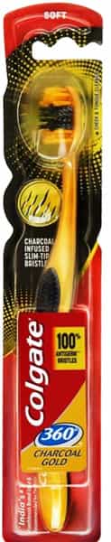 Colgate Toothbrush - 360 Charcoal Gold - 1 Pc - Soft Bristles