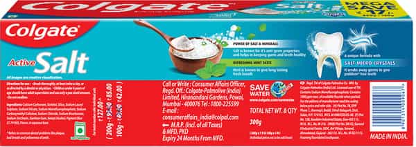 Colgate Active Salt Toothpaste Saver Pack (200G + 100G) 300 Gm