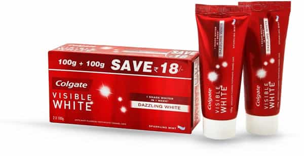 Colgate Visible White Sparking Mint Whitening Toothpaste Tube Of 200 G Saver Pack