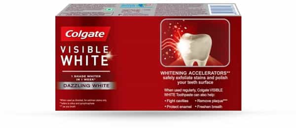Colgate Visible White Sparking Mint Whitening Toothpaste Tube Of 200 G Saver Pack