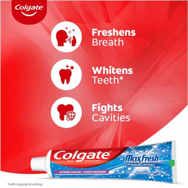 Colgate Toothpaste - Maxfresh Peppermint Ice - 80 G - Blue Gel