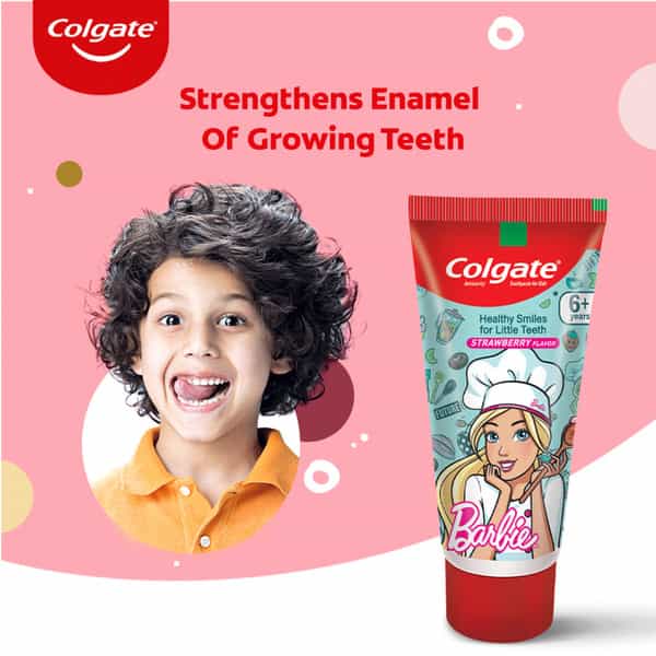 Colgate Kids Toothpaste Barbie - Strawberry Flavor - 80Gm