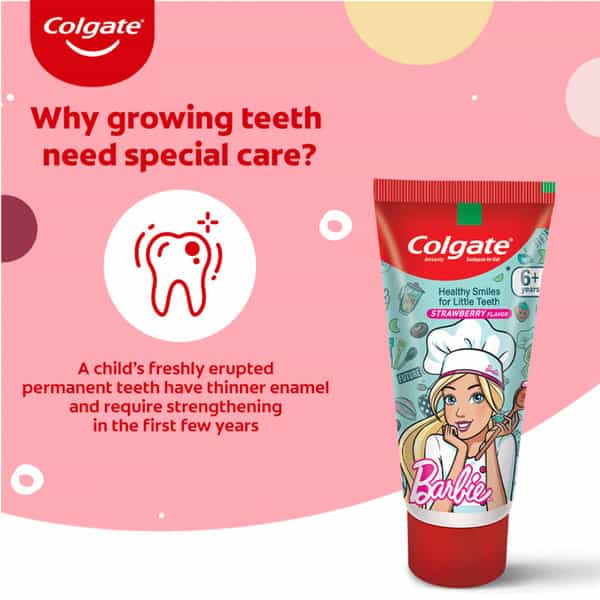 Colgate Kids Toothpaste Barbie - Strawberry Flavor - 80Gm