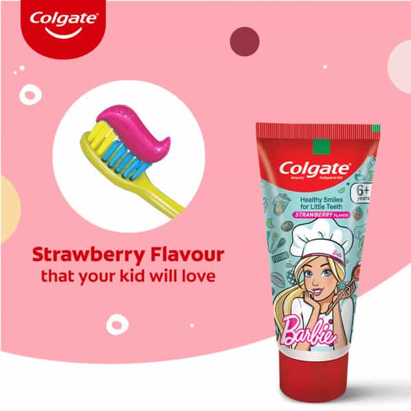Colgate Kids Toothpaste Barbie - Strawberry Flavor - 80Gm