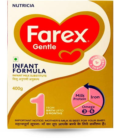 Farex Gentle Stage 1 Infant Formula Refill Of 400 G