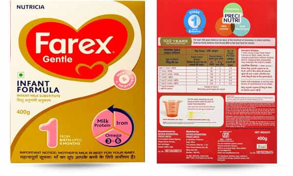 Farex Gentle Stage 1 Infant Formula Refill Of 400 G