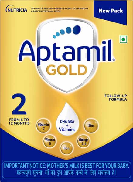 Aptamil Gold | 2 Follow Up Formula With Dha Ara & Vitamins | From 6 To 12 Months | Box 400 Gm