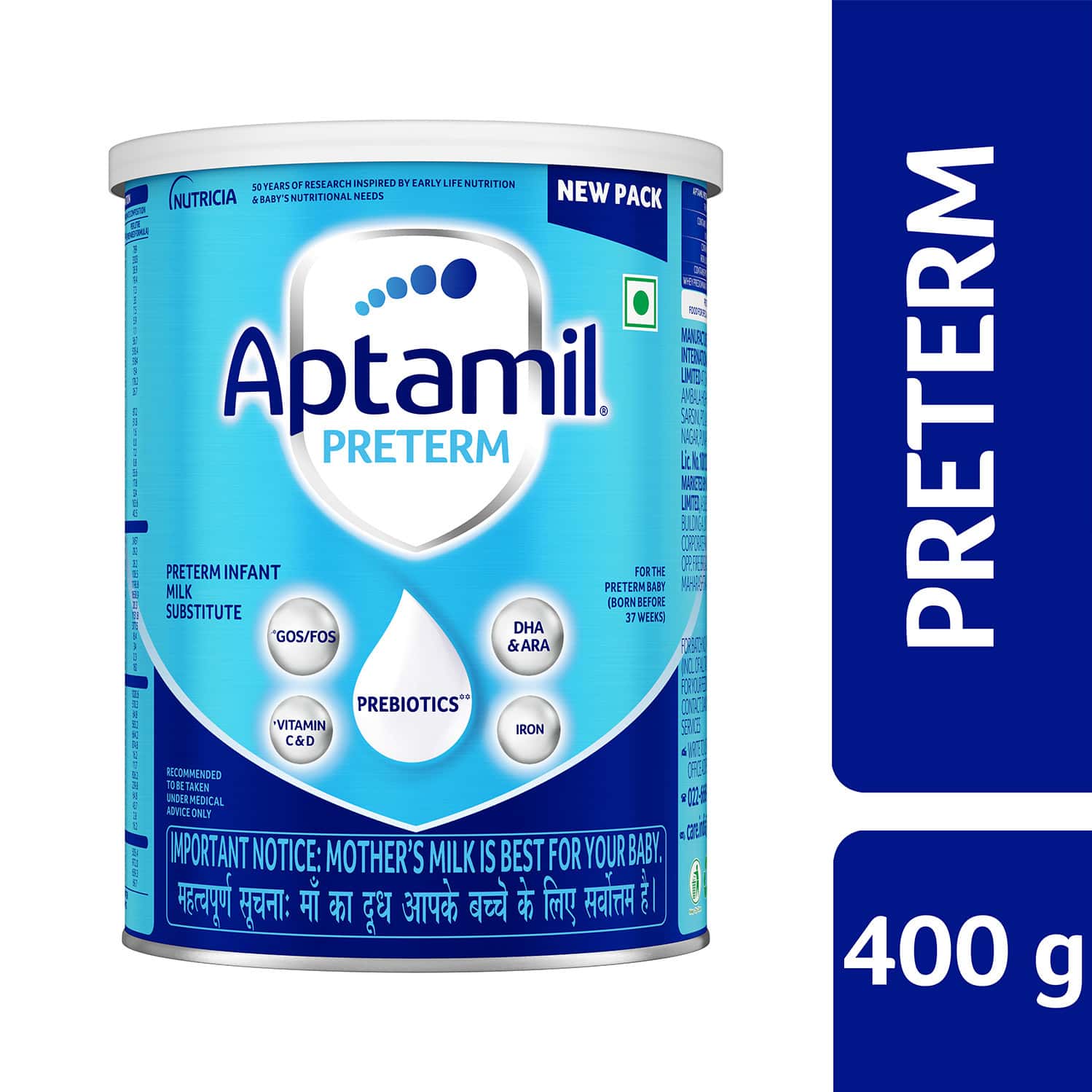 Aptamil Preterm | Premature Baby Born Before 37 Weeks | Tin 400 Gm