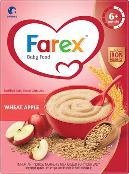 Farex Wheat Apple Baby Food (6 Months+) Refill Of 300 G