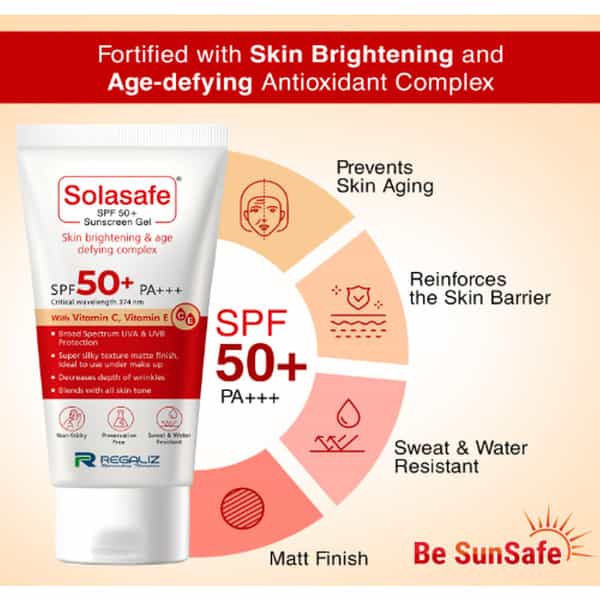 Solasafe Spf 50+ Sunscreen Gel 50 Gm
