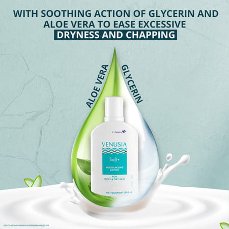 Venusia Soft Plus Moisturising Lotion For Itchy & Dry Skin 100 Ml