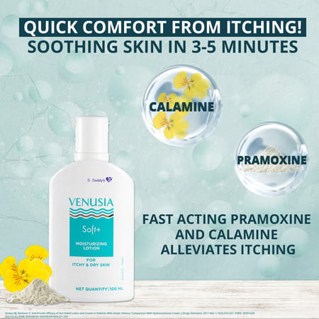 Venusia Soft Plus Moisturising Lotion For Itchy & Dry Skin 100 Ml