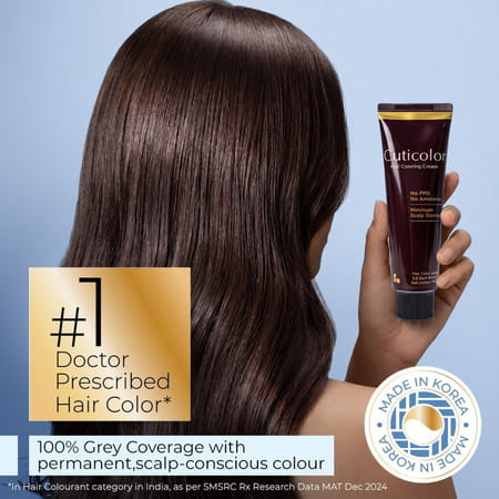 Cuticolor Permanent Hair Color Cream 2.0 Black | Ammonia & Ppd Free | For Sensitive Skin | 60 Gm