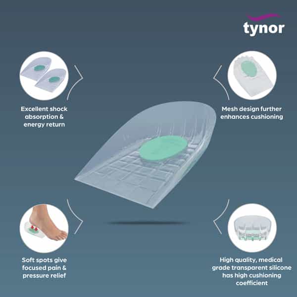 Tynor Heel Cushion Silicone White Large Pack Of 2