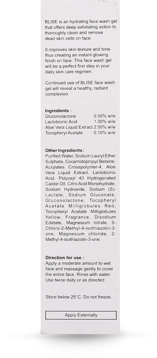 Buy BLISE FACE WASH TUBE OF 100 G Online & Get Upto 60 OFF at PharmEasy