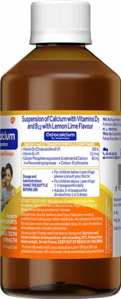 Ostocalcium B12 Suspension (Lemon Lime Flavor Syrup - 200Ml)