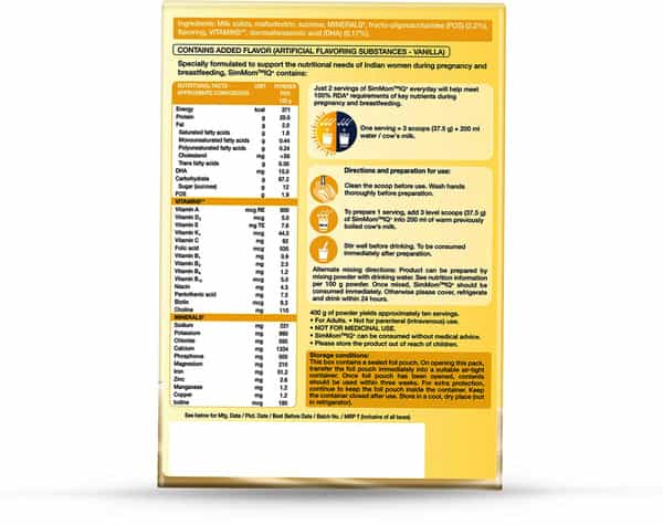 Simmom Iq Plus Vanilla Nutrition Drink Refill Of 400 G