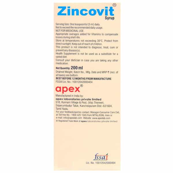 Zincovit Cl Bottle Of 200Ml Syrup