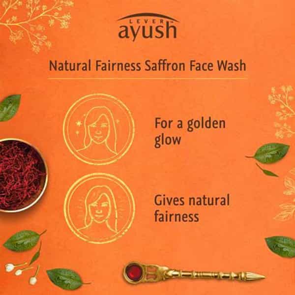 Lever Ayush Natural Fair Saffron Facewash 80Gm