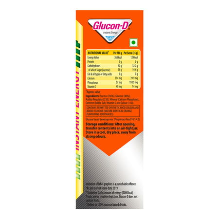 Glucon-D Tangy Orange With 3 Benefits Of Energy | Recovery | And Immunity | 1 Kg | Refill