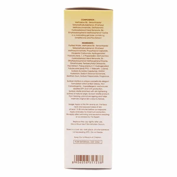 Sunban Matte Spf 30+ Sunscreen Gel 75 Gm