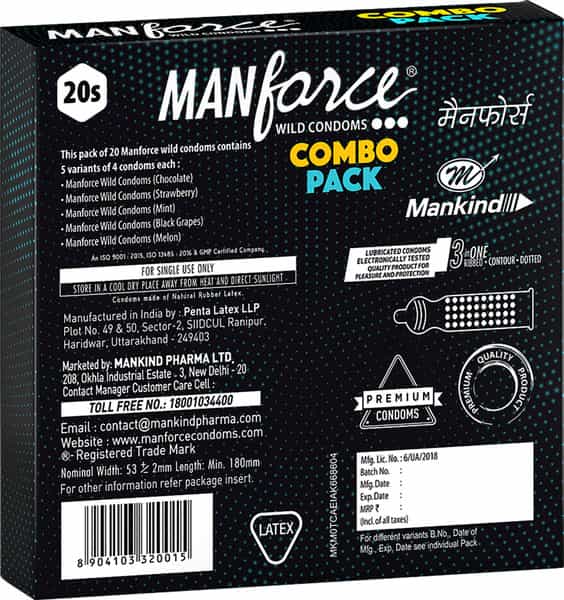 Manforce Wild Condoms Combo Pack 20'S
