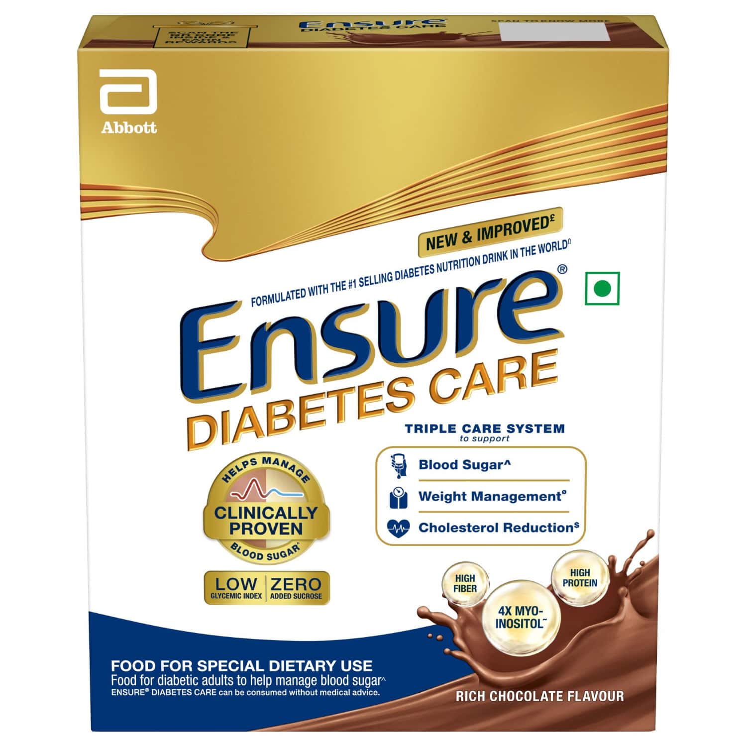 Ensure | Diabetes Care Nutrition Drink For Adults | Rich Chocolate | Box | 200 Gm