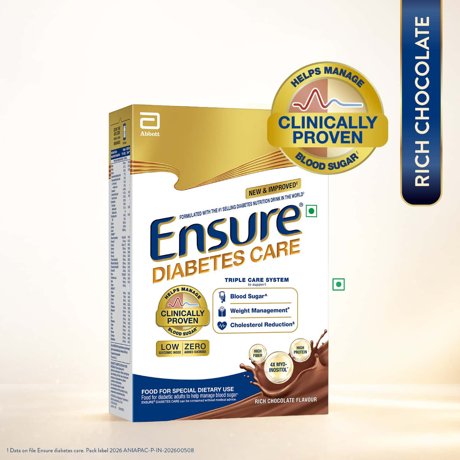 Ensure | Diabetes Care Nutrition Drink For Adults | Rich Chocolate | Box | 200 Gm