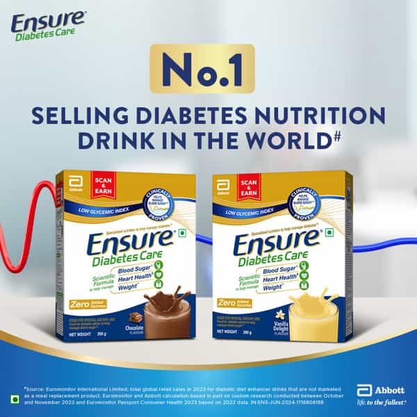 Ensure | Diabetes Care Nutrition Drink For Adults | Rich Chocolate | Box | 200 Gm