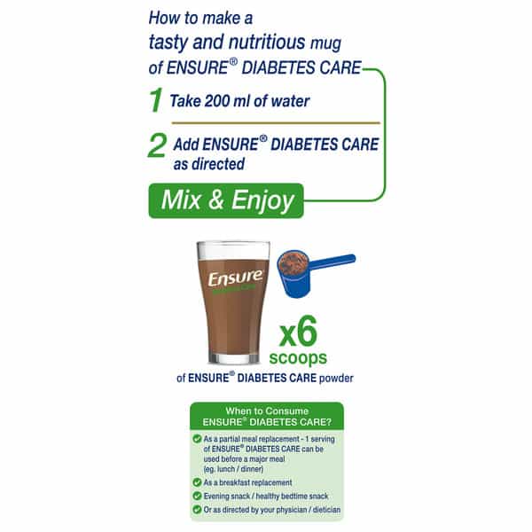 Ensure | Diabetes Care Nutrition Drink For Adults | Rich Chocolate | Box | 200 Gm