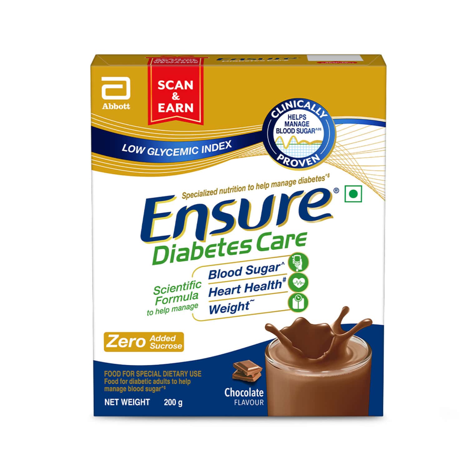 Ensure Diabetes Care Nutrition Drink Rich Chocolate Flavour Box 200 Gm