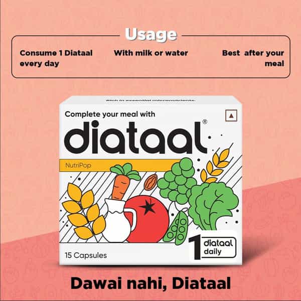 Diataal Multivitamin With Biotin+ B12+ Niacin+Zinc | For Hair+ Skin+ Immunity & Energy |15 Capsules
