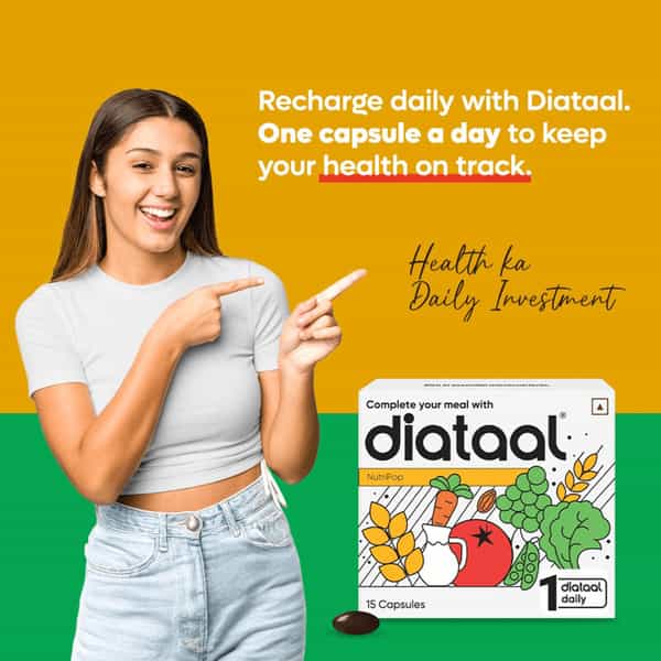 Diataal Multivitamin With Biotin+ B12+ Niacin+Zinc | For Hair+ Skin+ Immunity & Energy |15 Capsules