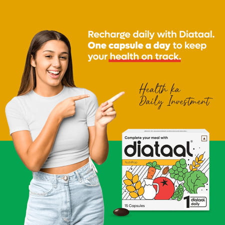 Diataal Nutripop | Multivitamin Hair & Skin Energy & Immunity | For Fitness & Wellness | 15 Capsules