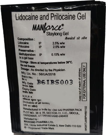 Manforce Staylong 2.5/2.5 % Sachet 1 Gm