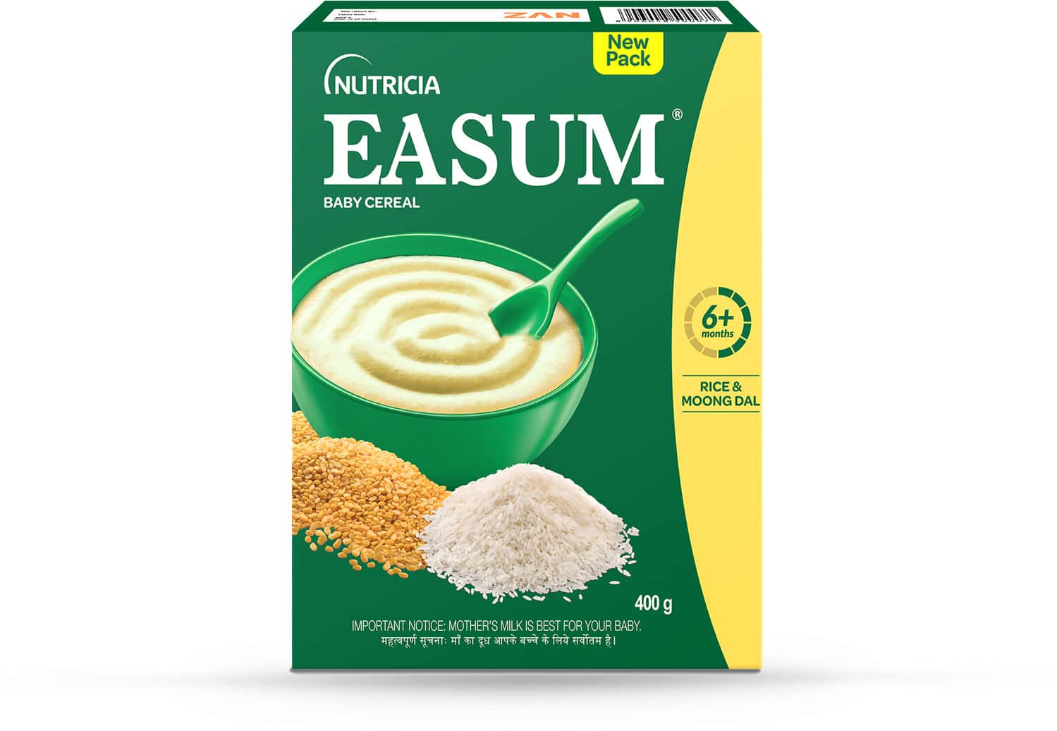 Easum Moong Dal & Rice 6+ Months Cereal Baby Food Box 400 Gm