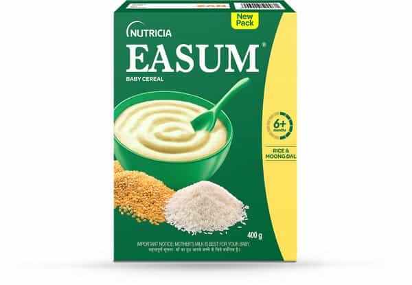 Easum Baby Cereal | Moong Dal & Rice | 6+ Months | Box 400 Gm