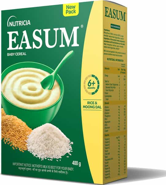 Easum Baby Cereal | Moong Dal & Rice | 6+ Months | Box 400 Gm