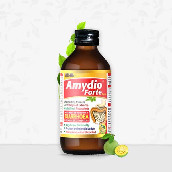 Aimil Amydio Forte Syrup 100Ml | For Diarrhoea & Dysentery | Gut Health | Electrolytes