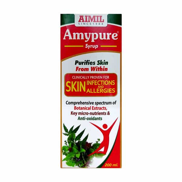 Aimil Amypure Syrup 200 Ml | Ayurvedic Blood Purifier | For Bacterial & Fungal Skin Infections
