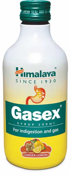 Himalaya Gasex | For Indigestion And Gas | Ginger Lemon | Syrup | 200 Ml
