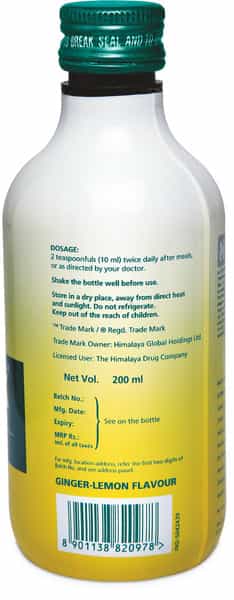 Himalaya Gasex | For Indigestion And Gas | Ginger Lemon | Syrup | 200 Ml