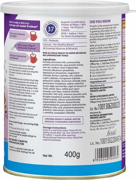 Protinex Junior Vanilla Child Nutrition Drink Tin - 400 G