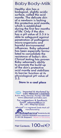 Sebamed Baby Body Milk | Ph 5.5 | Ideal For Dry Skin | Daily Moisturisation | 100 Ml