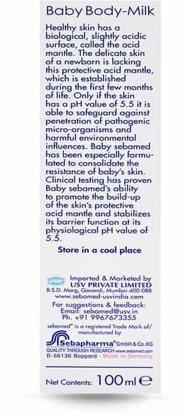 Sebamed Baby Body Milk | Ph 5.5 | Ideal For Dry Skin | Daily Moisturisation | 100 Ml