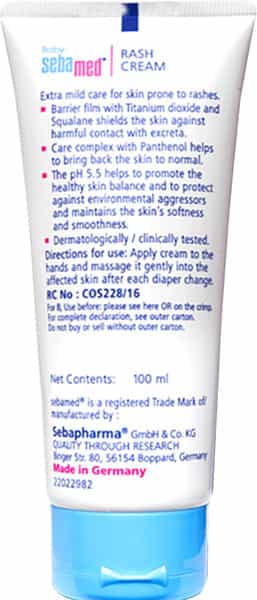 Sebamed Baby Rash Cream|Ph 5.5|Ideal For Diaper Rashes| Faster Rash Healing |100 Ml