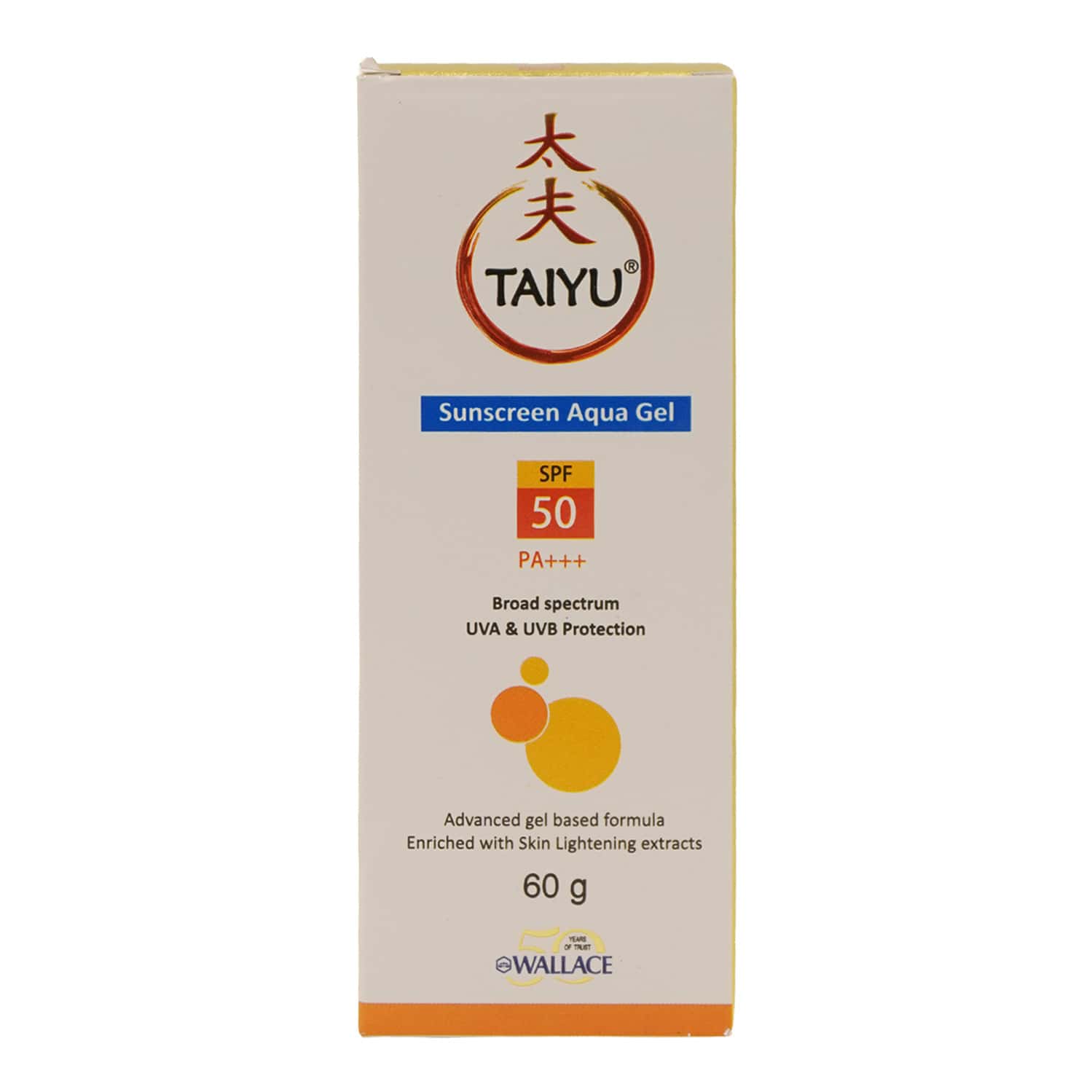 Taiyu Sunscreen Aqua Gel | Spf 50 Pa+++ | 60 Gm